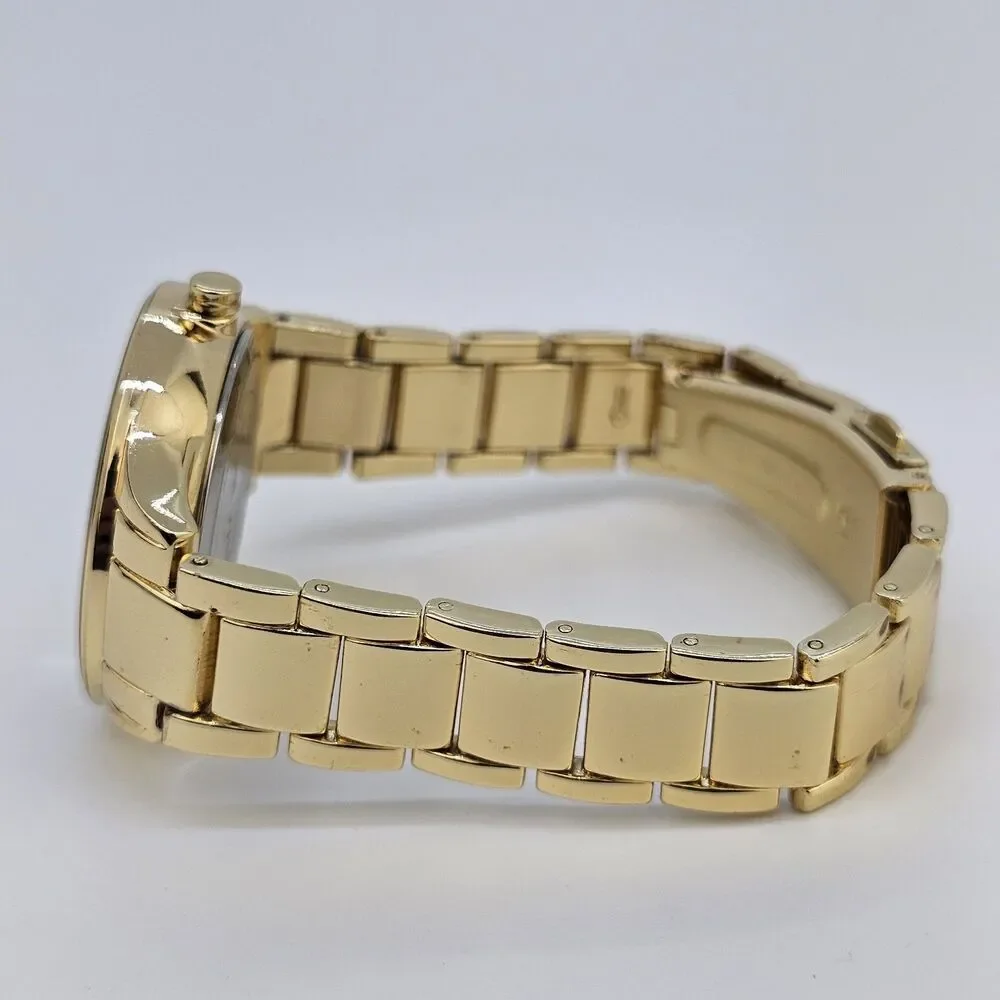 Nine West Women's Watch 35MM Gold Pink Dial Gold Bracelet Band 6.5
